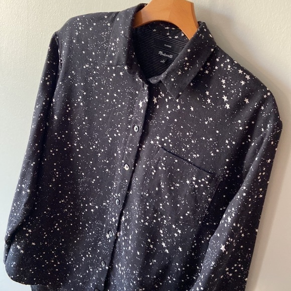 MADEWELL Oversized Ex-Boyfriend Shirt in Star Print Size Small - Picture 5 of 16